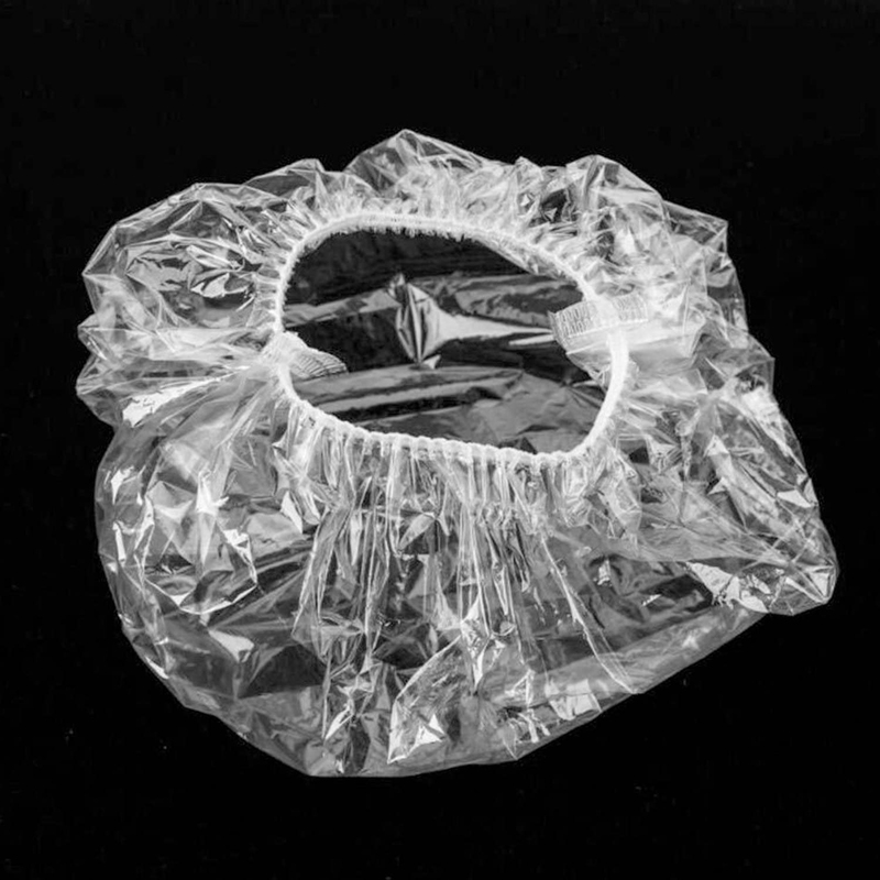 XuanHuZhe Clear Disposable Plastic Shower Caps, 100 Pieces
