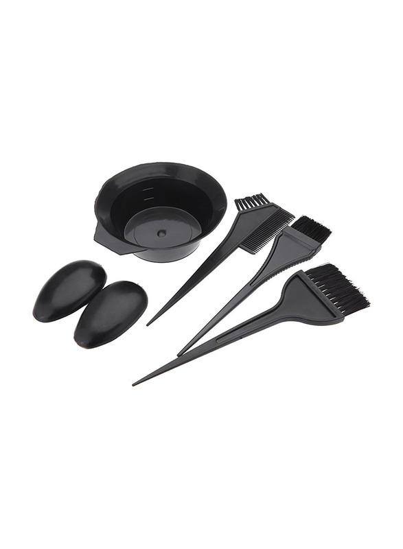 Hairdressing Brushes Bowl Combo Salon Hair Color Dye Tint Tool Set, 5 Pieces, Black