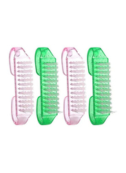 Manicure Pedicure Tool Nail Art Plastic Dust Clean Scrubbing Brush, 4 Pieces, Assorted