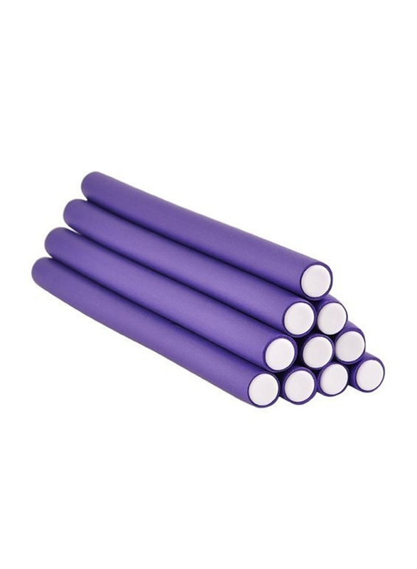 Flexible Hair Styling Curlers Twist Roller, Purple, 10 Pieces