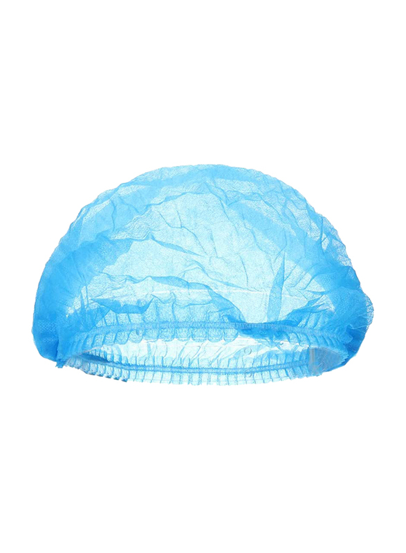 Botrong Disposable Non-Woven Paper Chef Elastic Cap for Home/Restaurant & Kitchen, 100-Pieces, Blue