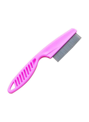 Pet Grooming Tool Stainless Steel Pin Fleas Lice Combs for Dog & Cat, Pink