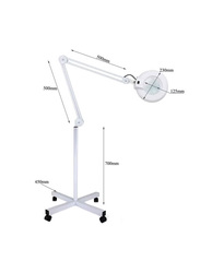 La Perla Tech Magnifier Lamp Magnification Lens with Stand, White