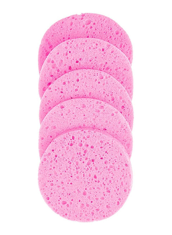 Facial Cleansing Sponge, 5 Pieces, Pink