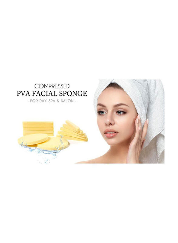 La Perla Tech Compressed Facial Sponges, 240 Pieces, Yellow