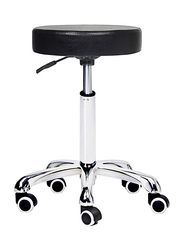 La Perla Tech Adjustable Height Stool Chair, Black/Silver