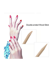 Anself Nail Art Wood Sticks Wooden Cuticle Remover Pusher Manicure Pedicure Tool Disposable, 100 Pieces, Beige
