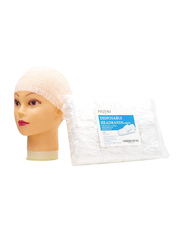 Huini Disposable Spa Non-Woven Headbands for All Hair Types, 100 Pieces, White