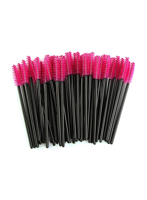 Disposable Eyelash Mascara Brushes, 50 Pieces, Black/Pink