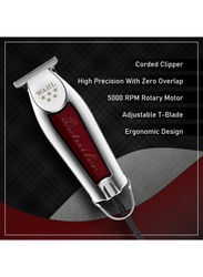 Wahl 5 Star Series Detailer Professional Corded Trimmer, 8081, Silver/Maroon