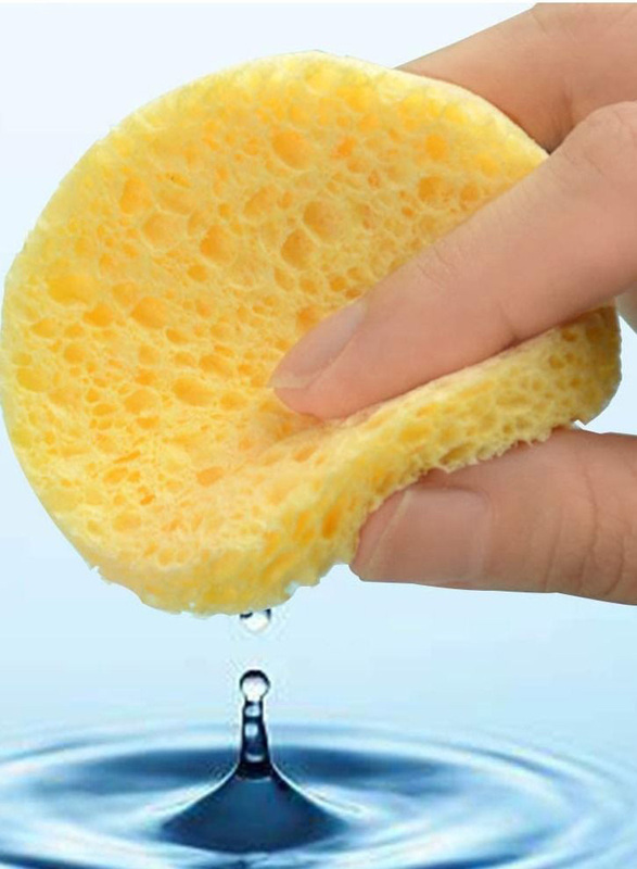 La Perla Tech Cleansing Reusable Facial Sponges, 4 Pieces, Yellow