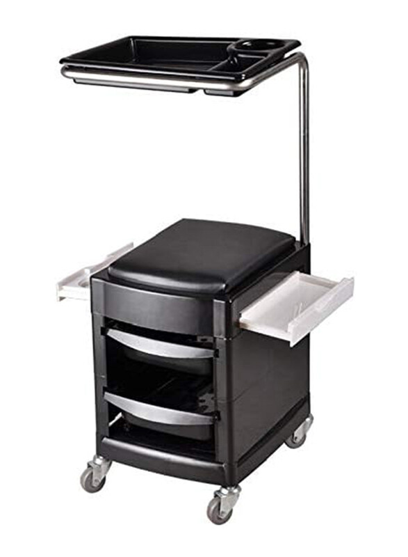 Salon Stool Trolley for Manicure Pedicure, Black