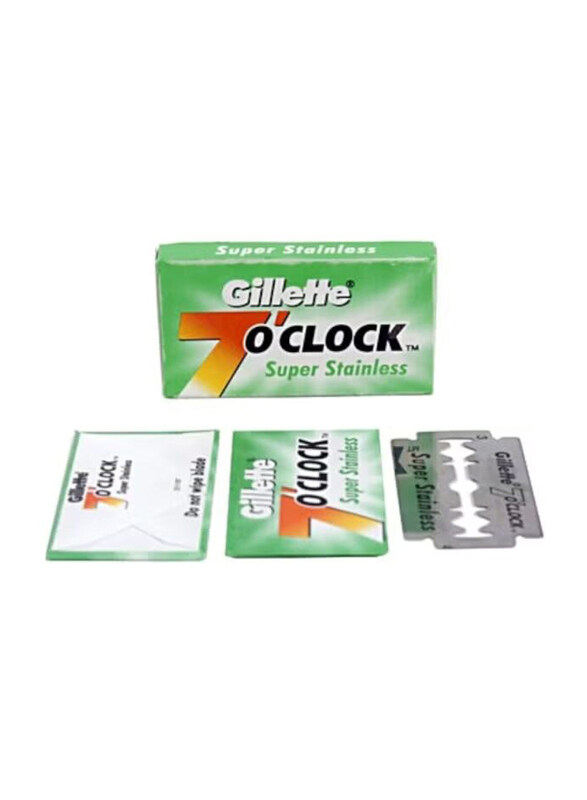 

Blade Sampler 7 O'clock Double Edge Safety Razor Blades, 5 Pieces, Silver/Black