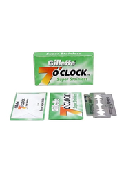Blade Sampler 7 O'clock Double Edge Safety Razor Blades, 5 Pieces, Silver/Black