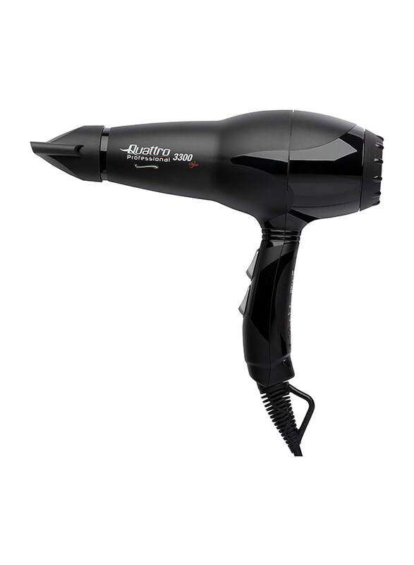 Quattro 3300 Plus Coifin Hair Dryer, Ne3 UK, Black