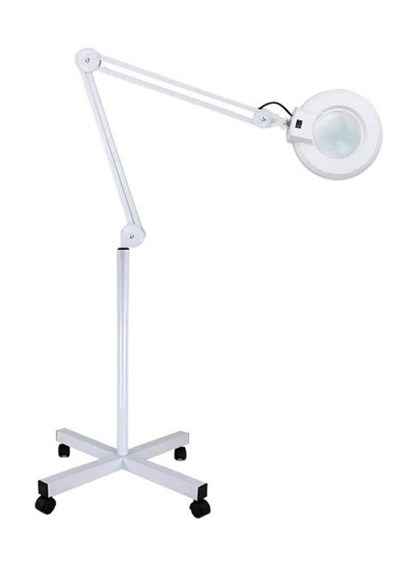 La Perla Tech Magnifier Lamp Magnification Lens with Stand, White