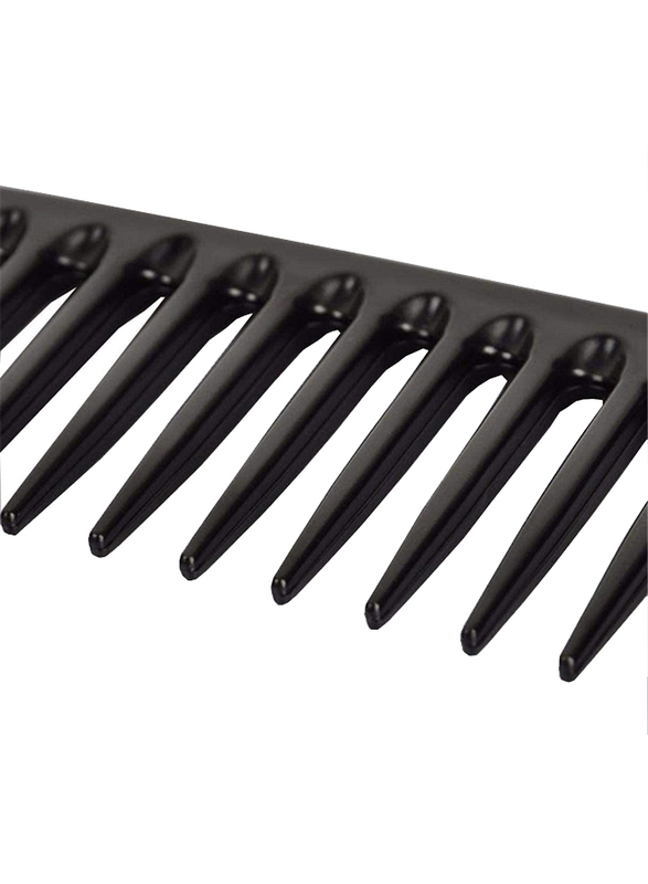 Louise Maelys Professional Wide Tooth Cutting Comb for Curly Hair Barber Styling, Black