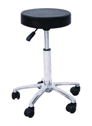 La Perla Tech Adjustable Height Stool Chair, Black/Silver