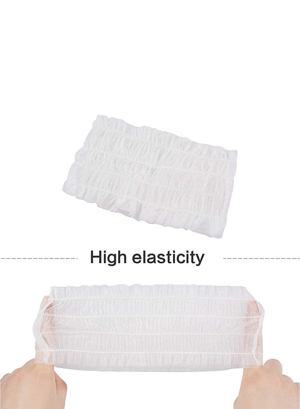 Spa Facial Non-Woven Disposable Headbands, 100 Pieces, White