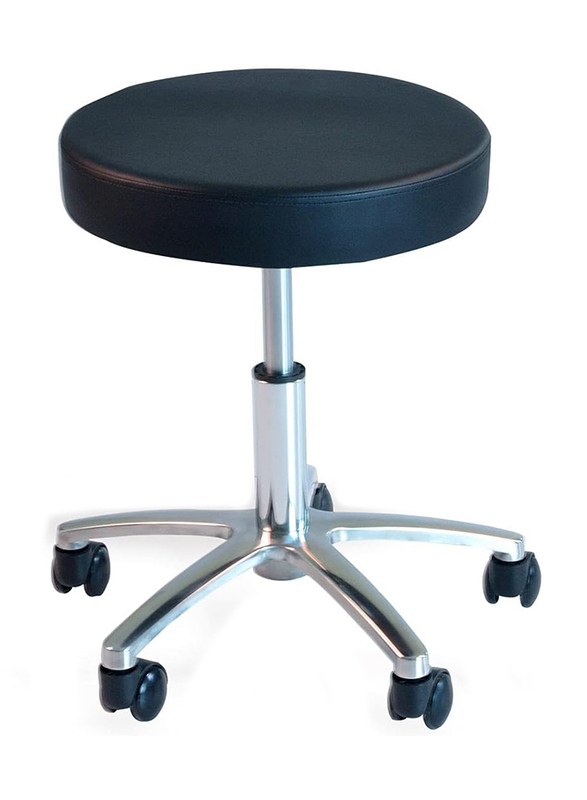 I.E Saloon Stool Chair Adjustable Height, Black/Silver