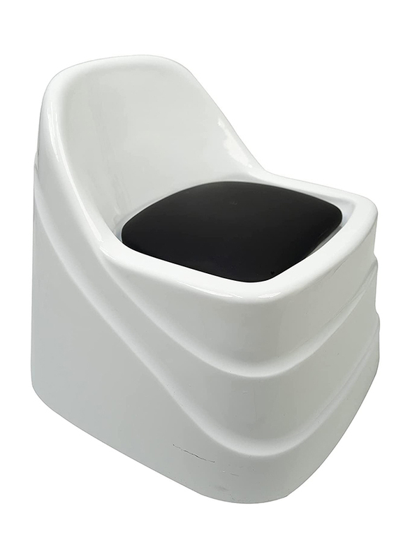La Perla Tech Ceramic Salon & Spa Stool Chair, White
