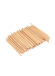 Nail Wooden Stick Set, 100-Piece, Beige