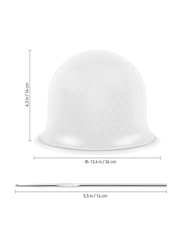 

La Perla Tech Professional Silicone Hair Cap with Colouring Hair Hook for All Hair Types, 1-Piece