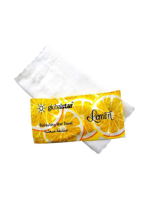 Global Star Refreshing Lemon Wet Towel Set, RT01, 20 Pieces