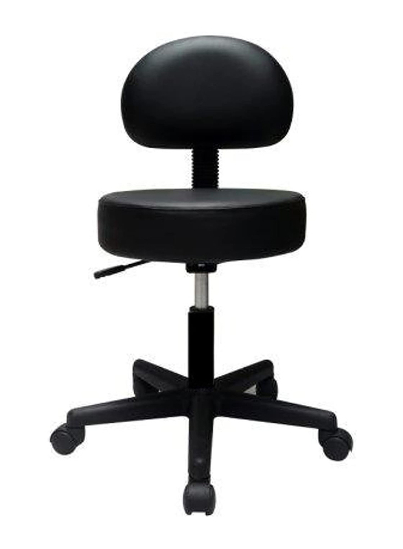 La Perla Tech Professional Swivel Rolling Stool Chair with Wheels, Black