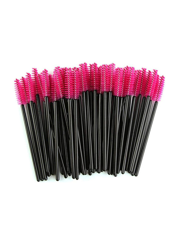 Disposable Eyelash Mascara Brush, 50 Pieces, Black/Pink