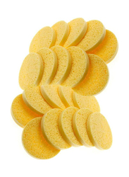 La Perla Tech Cellulose Disposable Facial Sponge, 20 Pieces, Yellow