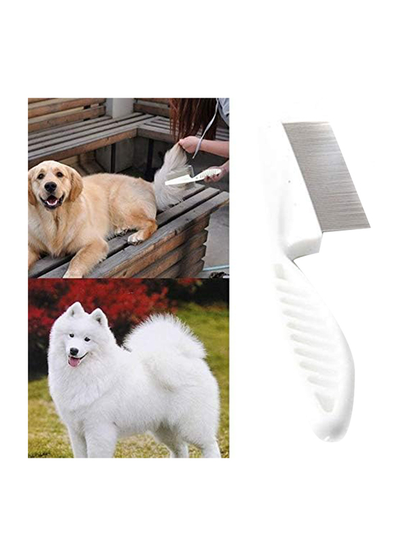 14cm Stainless Steel Comfort Flea Hair Grooming Comb for Cat & Dog, Lavender