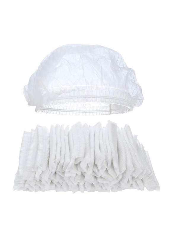 Botrong Disposable Non-Woven Paper Caps, White, 100 Pieces