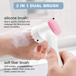 La Perla Tech 2-in-1 Skin Care Manual Facial Cleansing Face Brush, 1 Piece