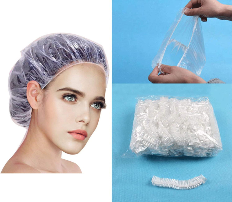 La Perla Tech Disposable Thickening Waterproof Shower Cap for Women, 100 Pieces