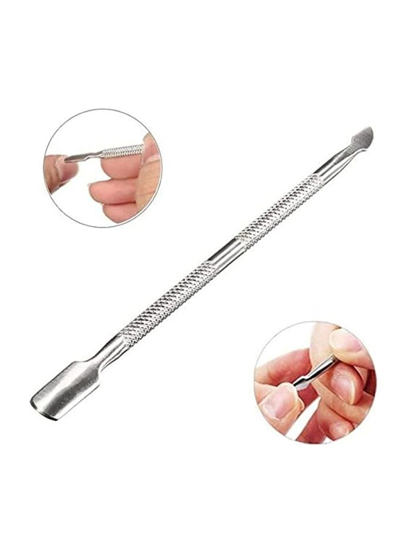Professional Stainless Steel Nail Cuticle Pusher, 3 Pieces, Silver