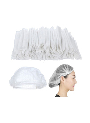 30 x 10 x 30cm Non-woven Disposable Pleated Anti Dust Bath Caps for All Hair Types, White, 200-Pieces