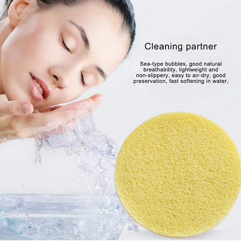 I.E, PVA Compressed Facial Sponge for Face Cleaning, 240 Pieces, Yellow