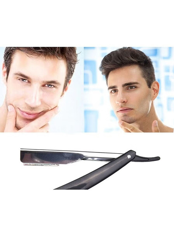 La Perla Tech Professional Barber Straight Edge Razor for Men, Black