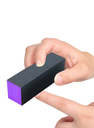 Bysiter Nail Buffer Sanding 4 Way Block, 10-Piece, Black/Purple
