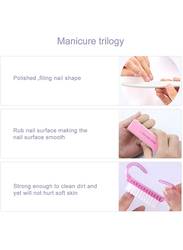 Nibiru 100/180 Grit Nail Files + Rectangular Art Care Buffer Block + Handle Nail Scrubbing Brush Professional Manicure Tools Kit 18-Piece, Multicolour