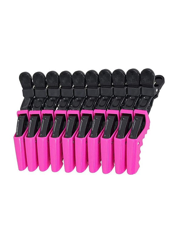 Salon Croc Hair Styling Clips-Sectioning Plastic Alligator Hair Clip for Thick Hair, 10 Pieces, Multicolour