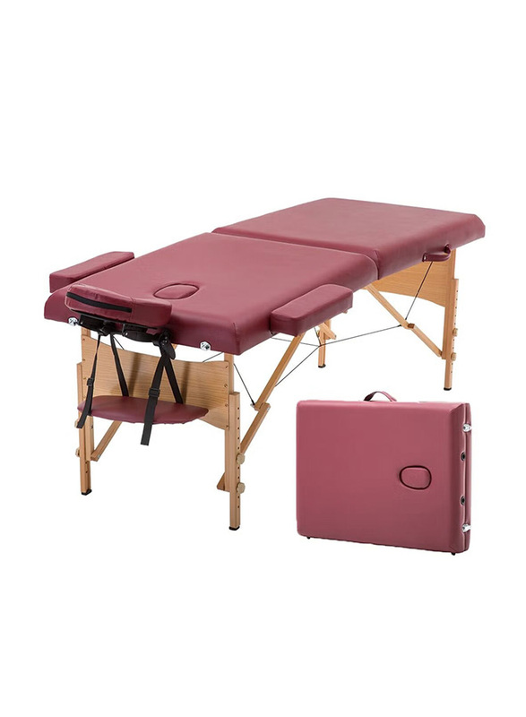 La Perla Tech Professional Use Portable Massage Bed, Burgundy