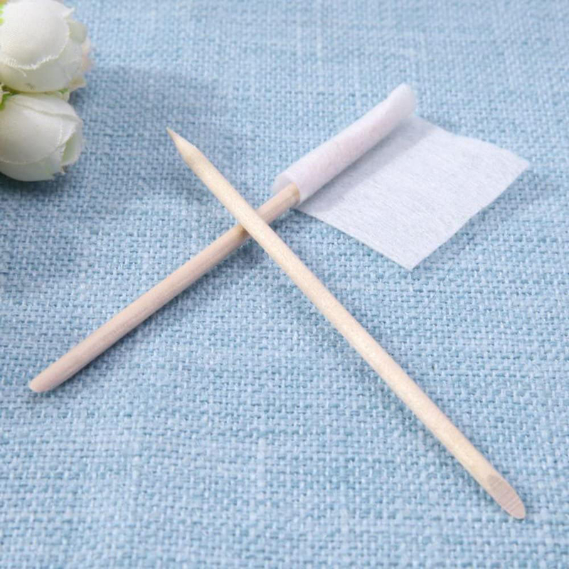 Inselve Nail Cotton Wipes with Wood Sticks Cuticle Pusher Care Tools, 900 Piece, Multicolour