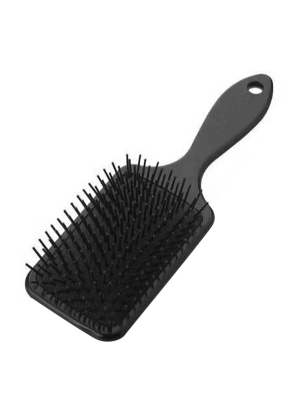 La Perla Tech Cushion Paddle Hair Brush with Ball Tip Bristles, Black, Large