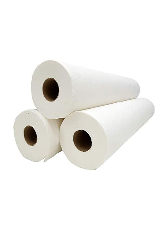 Laperla 2 Piles Cellulose Glued Disposable Bed Sheets Rolls for Massage Facial Waxing and Body-Hospital Bed Sheet, White