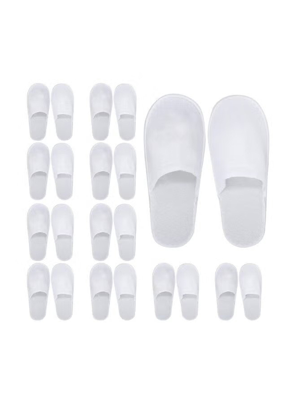 Upper Midland Products Disposable Bath Slippers, 24 Pairs, White