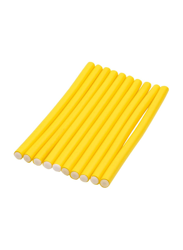 Flexible Hair Styling Curlers Twist Roller, Yellow, 10 Pieces