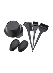 Hairdressing Brushes Bowl Combo Salon Hair Color Dye Tint Tool Set, 5 Pieces, Black