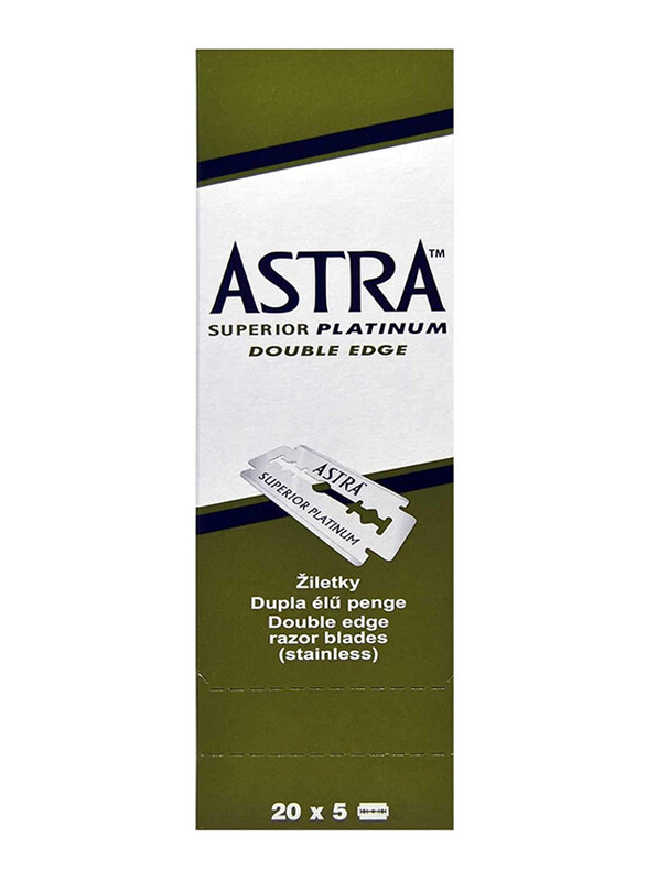 

Astra Superior Platinum Double Edge Shaving Razor Blades, 100 Pieces